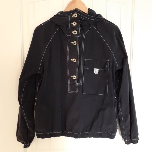 Tommy Hilfiger All-Condition Gear Hooded Pullover w/Buttons Blue Size M - Picture 1 of 14